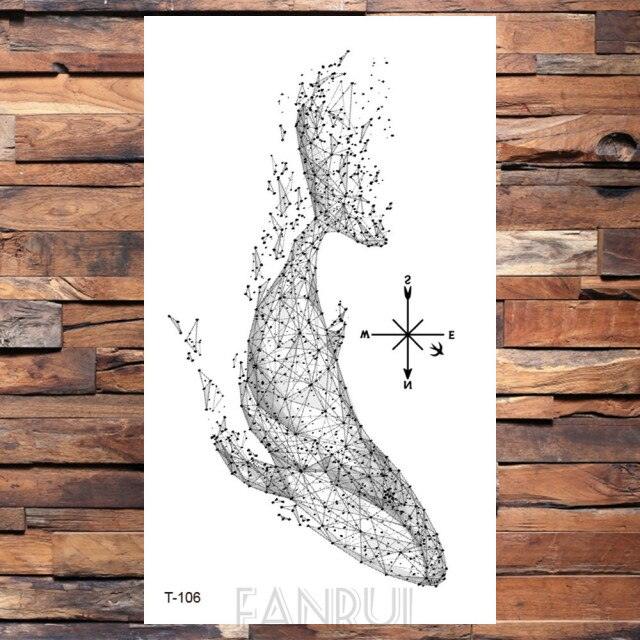 Cute Black Birds Temporary Waterproof Stickers Tattoo Flower Body Elegant Bird Butterfly Style For Womens Stevvex