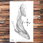 Cute Black Birds Temporary Waterproof Stickers Tattoo Flower Body Elegant Bird Butterfly Style For Womens Stevvex
