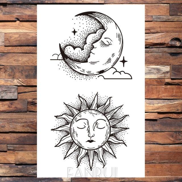 Cute Black Birds Temporary Waterproof Stickers Tattoo Flower Body Elegant Bird Butterfly Style For Womens Stevvex