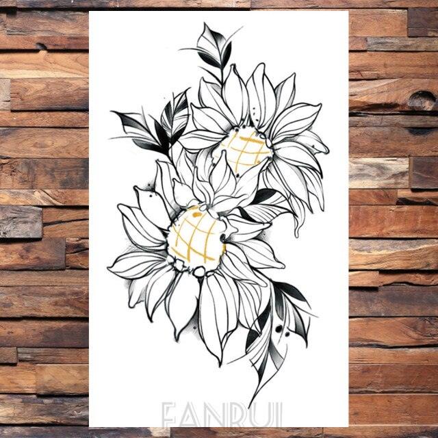 Cute Black Birds Temporary Waterproof Stickers Tattoo Flower Body Elegant Bird Butterfly Style For Womens Stevvex