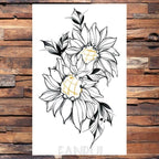 Cute Black Birds Temporary Waterproof Stickers Tattoo Flower Body Elegant Bird Butterfly Style For Womens Stevvex