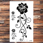 Cute Black Birds Temporary Waterproof Stickers Tattoo Flower Body Elegant Bird Butterfly Style For Womens Stevvex