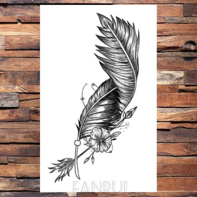 Cute Black Birds Temporary Waterproof Stickers Tattoo Flower Body Elegant Bird Butterfly Style For Womens Stevvex