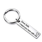Cute Black Stainless Steel Charm Couple Drive Safe Keychain Gift for Boyfriend & Girlfriend