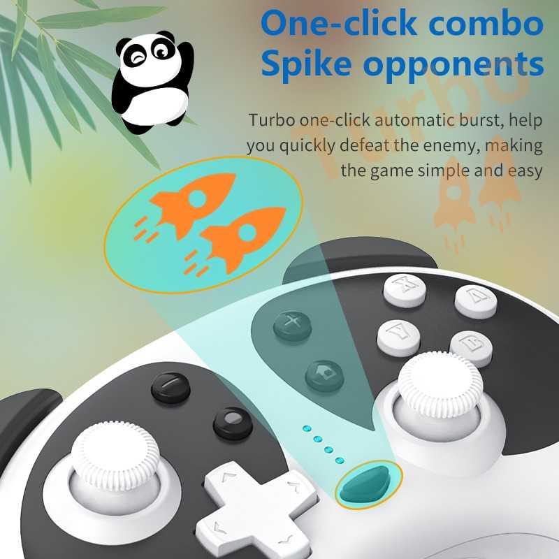 Cute Black White Joystick Wireless Bluetooth Panda Joystick Remote Controller Gamepad Compatible With For PC Laptop Stevvex