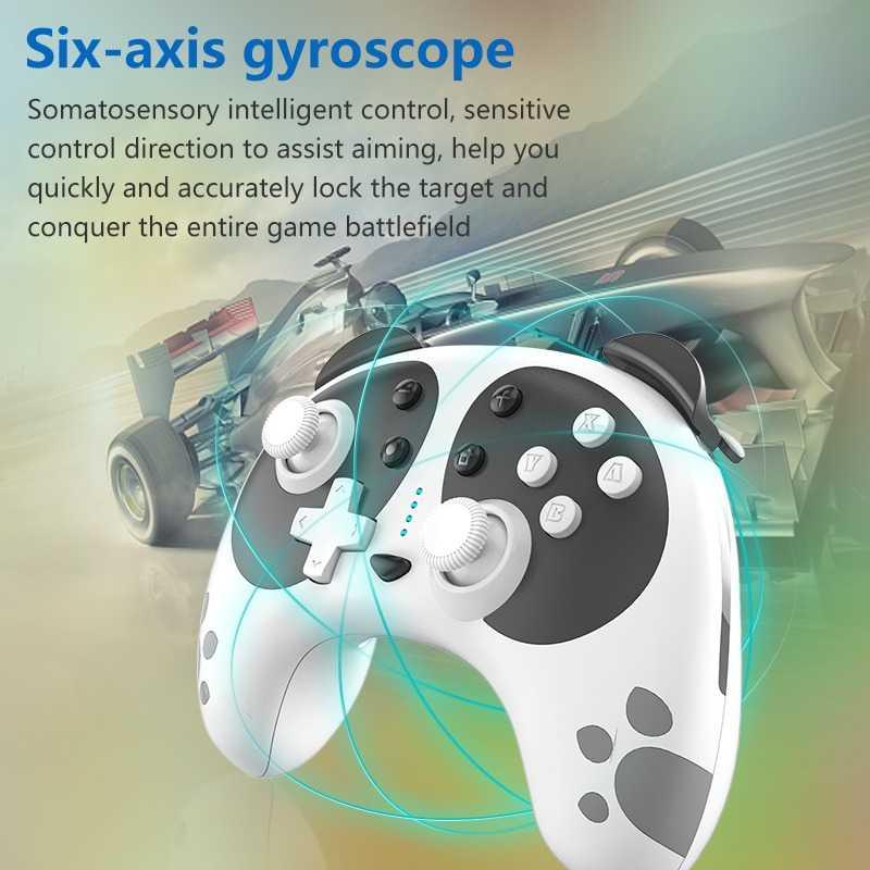 Cute Black White Joystick Wireless Bluetooth Panda Joystick Remote Controller Gamepad Compatible With For PC Laptop Stevvex