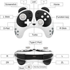 Cute Black White Joystick Wireless Bluetooth Panda Joystick Remote Controller Gamepad Compatible With For PC Laptop Stevvex