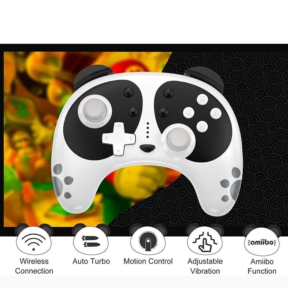 Cute Black White Joystick Wireless Bluetooth Panda Joystick Remote Controller Gamepad Compatible With For PC Laptop Stevvex