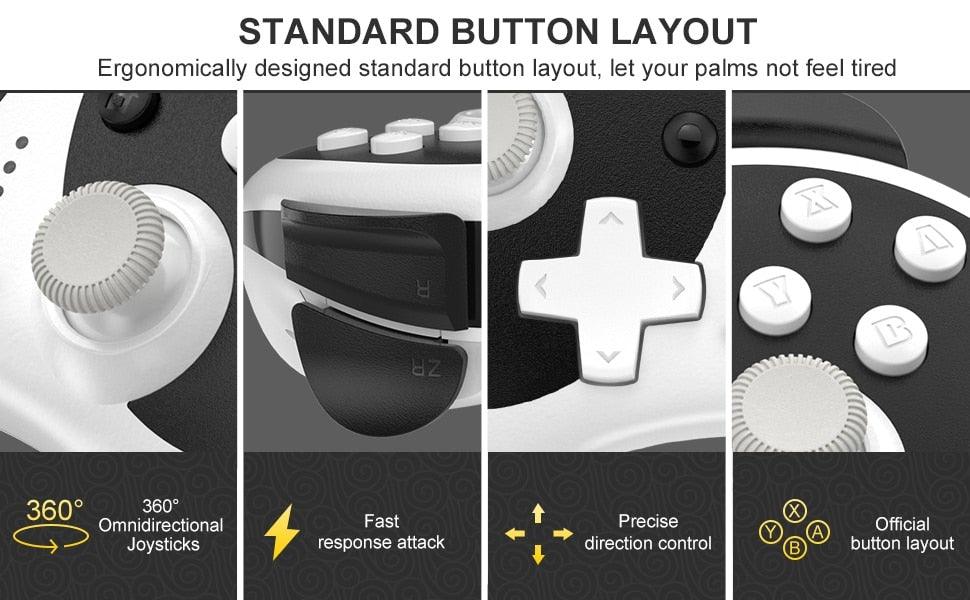 Cute Black White Joystick Wireless Bluetooth Panda Joystick Remote Controller Gamepad Compatible With For PC Laptop Stevvex