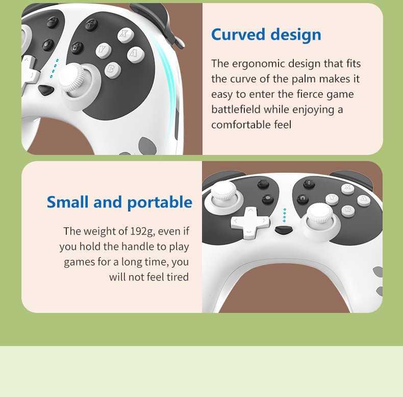Cute Black White Joystick Wireless Bluetooth Panda Joystick Remote Controller Gamepad Compatible With For PC Laptop Stevvex