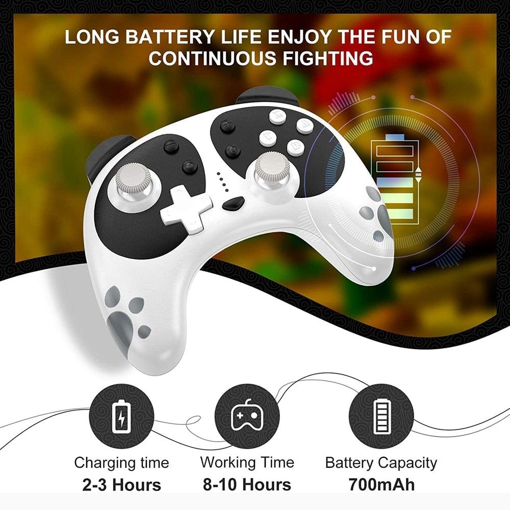 Cute Black White Joystick Wireless Bluetooth Panda Joystick Remote Controller Gamepad Compatible With For PC Laptop Stevvex
