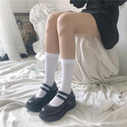 Cute Black White Velvet Warm Long Socks Solid Color Knee High Female Socks Fashion Nylon Stockings For Women Stevvex