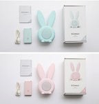 Cute Bunny Ear LED Digital Alarm Clock Electronic Kids Alarm Clock for Kids Children's Alarm Clocks for Girls Boys Bedroom Night Light for Kids Touch Control and Snoozing with USB Sound Control Rabbit Night Lamp Desk Clock Home Decoration Stevvex