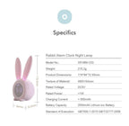 Cute Bunny Ear LED Digital Alarm Clock Electronic Kids Alarm Clock for Kids Children's Alarm Clocks for Girls Boys Bedroom Night Light for Kids Touch Control and Snoozing with USB Sound Control Rabbit Night Lamp Desk Clock Home Decoration Stevvex