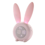 Cute Bunny Ear LED Digital Alarm Clock Electronic Kids Alarm Clock for Kids Children's Alarm Clocks for Girls Boys Bedroom Night Light for Kids Touch Control and Snoozing with USB Sound Control Rabbit Night Lamp Desk Clock Home Decoration Stevvex