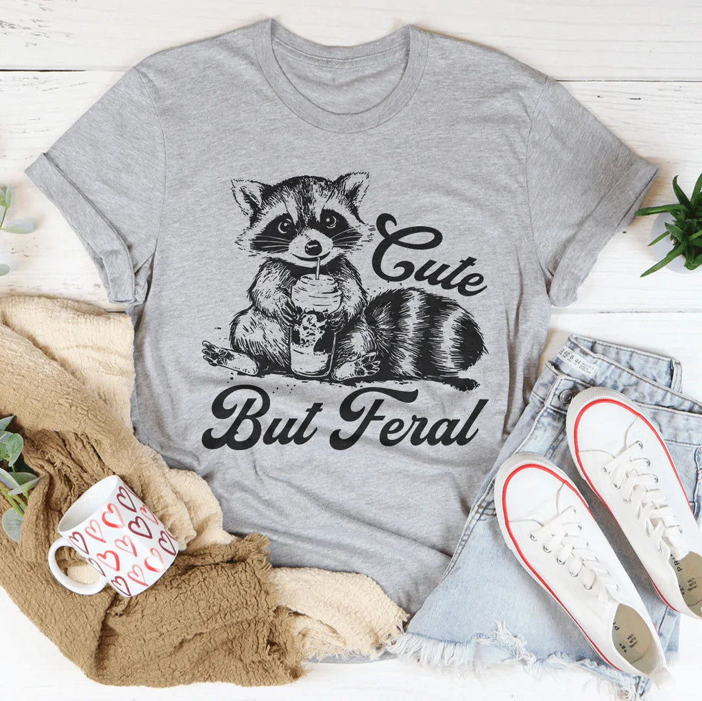 Cute But Feral Tee Peachy Sunday
