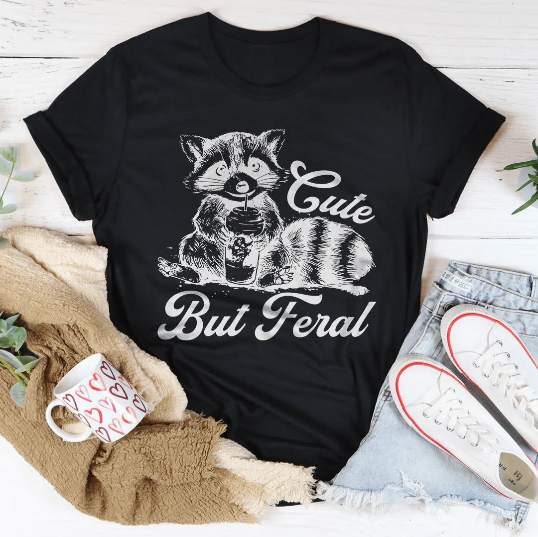 Cute But Feral Tee Peachy Sunday