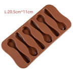 Cute Cake Mold Good Quality Chocolate Six Spoons Mould Mold Silicone Baking Cake Decorating Topper Candy Spoon Shape Mold Food Grade Silicone Cake Molds Chocolate Ice Jelly Mold Party Decor Homemade Cupcake Candy Bake Ware Baking Tool Stevvex