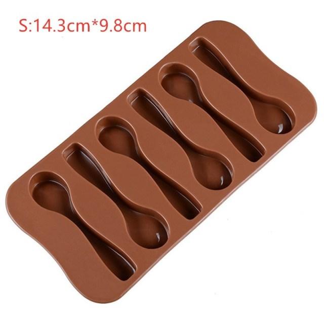 Cute Cake Mold Good Quality Chocolate Six Spoons Mould Mold Silicone Baking Cake Decorating Topper Candy Spoon Shape Mold Food Grade Silicone Cake Molds Chocolate Ice Jelly Mold Party Decor Homemade Cupcake Candy Bake Ware Baking Tool Stevvex