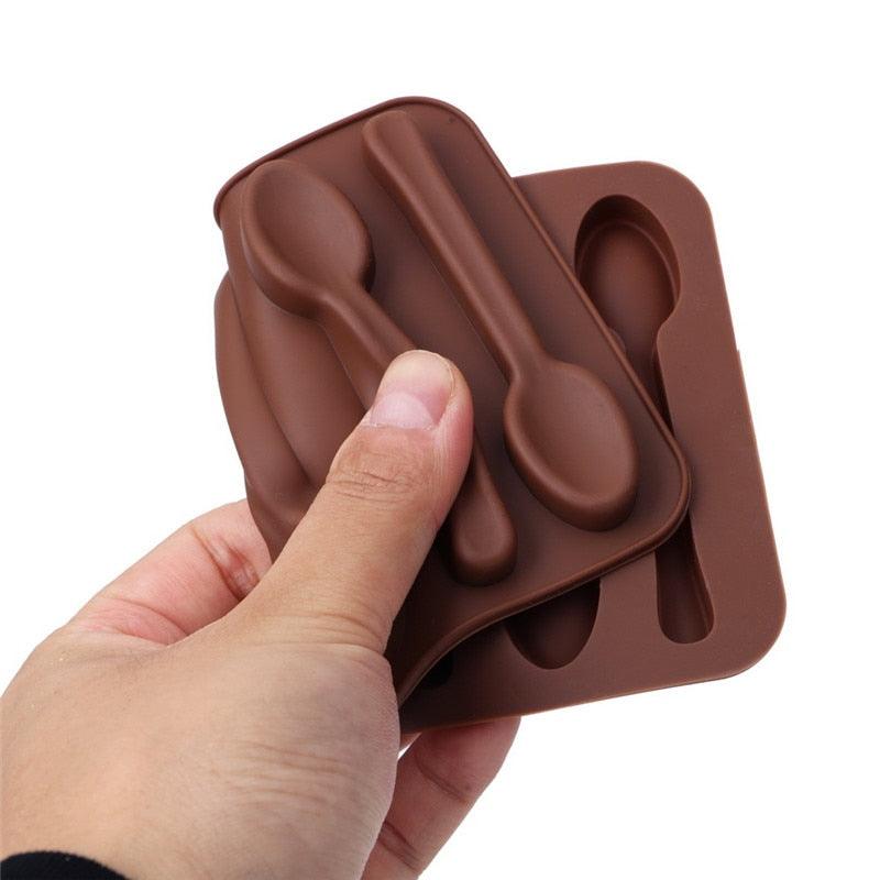 Cute Cake Mold Good Quality Chocolate Six Spoons Mould Mold Silicone Baking Cake Decorating Topper Candy Spoon Shape Mold Food Grade Silicone Cake Molds Chocolate Ice Jelly Mold Party Decor Homemade Cupcake Candy Bake Ware Baking Tool Stevvex