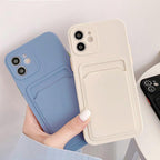 Cute Card Holder Silicone Case Compatible with iPhone Case Wallet Card Phone Case For iphone 13 14 Pro Max Mini Silicone Card Holder Slim Fit Thin Protective Cover Stevvex