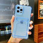 Cute Card Holder Silicone Case Compatible with iPhone Case Wallet Card Phone Case For iphone 13 14 Pro Max Mini Silicone Card Holder Slim Fit Thin Protective Cover Stevvex