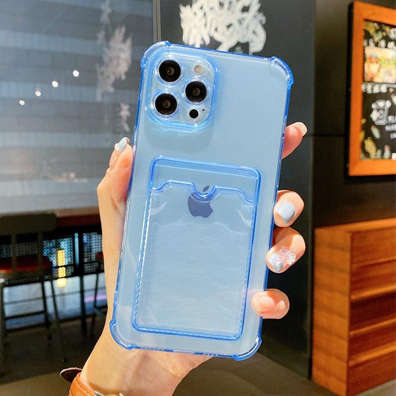 Cute Card Holder Silicone Case Compatible with iPhone Case Wallet Card Phone Case For iphone 13 14 Pro Max Mini Silicone Card Holder Slim Fit Thin Protective Cover Stevvex