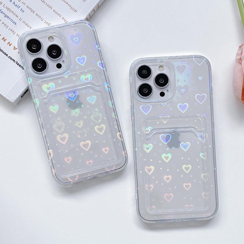 Cute Card Holder Silicone Case Compatible with iPhone Case Wallet Card Phone Case For iphone 13 14 Pro Max Mini Silicone Card Holder Slim Fit Thin Protective Cover Stevvex