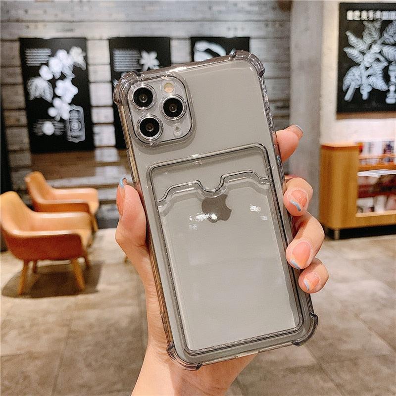 Cute Card Holder Silicone Case Compatible with iPhone Case Wallet Card Phone Case For iphone 13 14 Pro Max Mini Silicone Card Holder Slim Fit Thin Protective Cover Stevvex