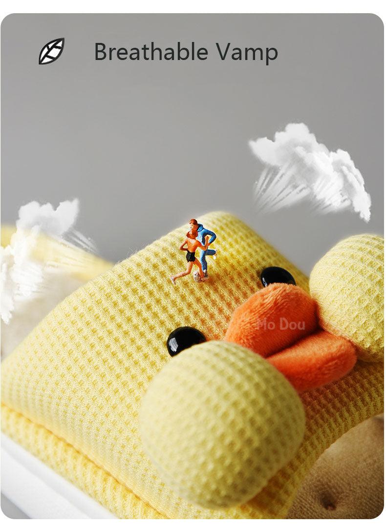 Cute Cartoon All Season Slippers Duck Shape Open Toe Indoor Shoes Women Flip Flops Cotton Slippers Women's House Memory Foam Soft Open Toe Anti-Slip Indoor Outdoor Casual Home Shoes Stevvex