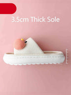 Cute Cartoon All Season Slippers Duck Shape Open Toe Indoor Shoes Women Flip Flops Cotton Slippers Women's House Memory Foam Soft Open Toe Anti-Slip Indoor Outdoor Casual Home Shoes Stevvex