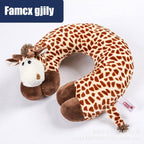 Cute Cartoon Animal U-shaped Memory Travel Pillow Neck Support Headrest Office Car Airplane Sleep  Soft Travel Neck Pillow Animal for Neck & Head Support Cute Wild Life Stuffed Pillow Accessory for Naps Novelty Stuffed Animal For Adults And Children