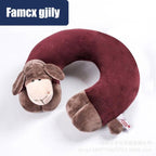 Cute Cartoon Animal U-shaped Memory Travel Pillow Neck Support Headrest Office Car Airplane Sleep  Soft Travel Neck Pillow Animal for Neck & Head Support Cute Wild Life Stuffed Pillow Accessory for Naps Novelty Stuffed Animal For Adults And Children