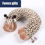 Cute Cartoon Animal U-shaped Memory Travel Pillow Neck Support Headrest Office Car Airplane Sleep  Soft Travel Neck Pillow Animal for Neck & Head Support Cute Wild Life Stuffed Pillow Accessory for Naps Novelty Stuffed Animal For Adults And Children