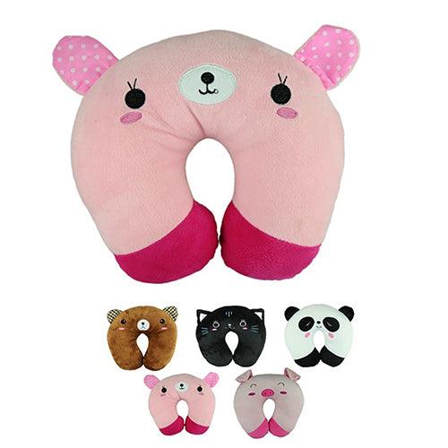 Cute Cartoon Animals U Shaped Pillow Toddler Neck Pillow Travel Car Neck Rest Pillow Support Head Rest Cushion Panda Cat Bear Rabbit Pig Kids Travel Pillow Toddler Neck Pillow U-Shaped Animal Kids Neck Pillow With 3D Embroidery For Airplane Stevvex