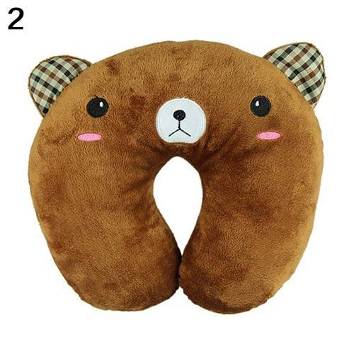 Cute Cartoon Animals U Shaped Pillow Toddler Neck Pillow Travel Car Neck Rest Pillow Support Head Rest Cushion Panda Cat Bear Rabbit Pig Kids Travel Pillow Toddler Neck Pillow U-Shaped Animal Kids Neck Pillow With 3D Embroidery For Airplane Stevvex
