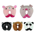 Cute Cartoon Animals U Shaped Pillow Travel Car Neck Rest Pillow Support Head Rest Cushion Panda Cat Bear Rabbit Pig Multi-Color Cartoon U Shaped Neck Pillow Comfortable Travel Pillow Inflatable Pillow Neck Pillow Lightweight Soft Pillows Stevvex