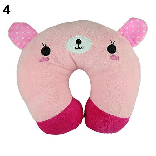 Cute Cartoon Animals U Shaped Pillow Travel Car Neck Rest Pillow Support Head Rest Cushion Panda Cat Bear Rabbit Pig Multi-Color Cartoon U Shaped Neck Pillow Comfortable Travel Pillow Inflatable Pillow Neck Pillow Lightweight Soft Pillows Stevvex