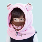 Cute Cartoon Children Winter Animal Bear Ski Masks Hats Kids Baby Thermal Fleece Balaclava Face Beanies Warmer Skellies Hats Kids Winter Fleece Warmer Balaclava Cap Thermal Tactical Military Helmet Windproof Full Face Mask Cover Ski Beanies Stevvex
