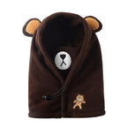 Cute Cartoon Children Winter Animal Bear Ski Masks Hats Kids Baby Thermal Fleece Balaclava Face Beanies Warmer Skellies Hats Kids Winter Fleece Warmer Balaclava Cap Thermal Tactical Military Helmet Windproof Full Face Mask Cover Ski Beanies Stevvex