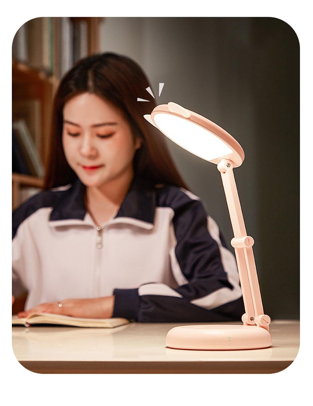 Cute Cat LED Table Lamp Children Study Eye Protection Desk Lamp 3600/6400mAh Long Battery Life Smart Bedroom Night Lamp Decorative Table Lamp Cute Study Lamps for Bedroom Décor Stevvex