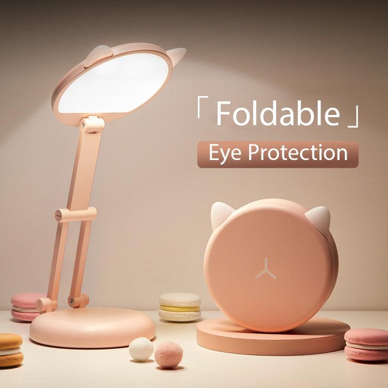 Cute Cat LED Table Lamp Children Study Eye Protection Desk Lamp 3600/6400mAh Long Battery Life Smart Bedroom Night Lamp Decorative Table Lamp Cute Study Lamps for Bedroom Décor Stevvex