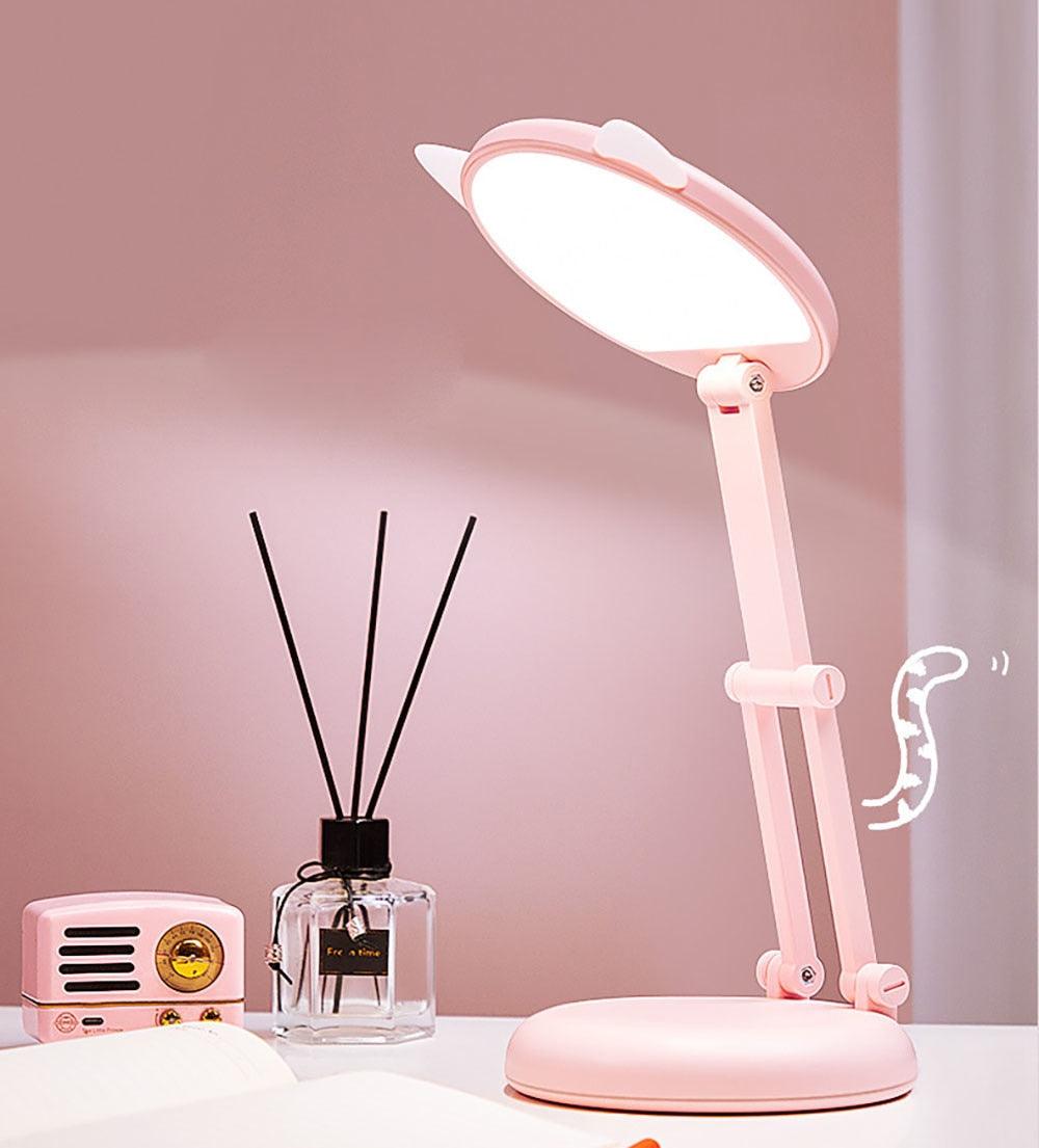 Cute Cat LED Table Lamp Children Study Eye Protection Desk Lamp 3600/6400mAh Long Battery Life Smart Bedroom Night Lamp Decorative Table Lamp Cute Study Lamps for Bedroom Décor Stevvex