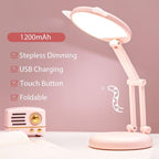 Cute Cat LED Table Lamp Children Study Eye Protection Desk Lamp 3600/6400mAh Long Battery Life Smart Bedroom Night Lamp Decorative Table Lamp Cute Study Lamps for Bedroom Décor Stevvex