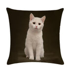 Cute Cat Sofa Decorative Cotton Linen Cushion Cover Pillow Cases Square Pillow Covers Cat Cotton Linen Decorative Cushion Covers For Home Throw Pillow Home Decor Pillowcover 45x45CM Stevvex