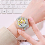 Cute Childrens Analog Transparent Watchband New Fashion Small Lightweight Watch Fresh And Simple Girls Quartz Watch Sport Simple Casual Quartz Wristwatch For Women Ladies Girls Stevvex