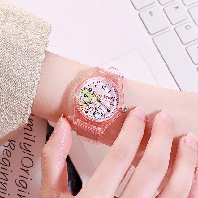 Cute Childrens Analog Transparent Watchband New Fashion Small Lightweight Watch Fresh And Simple Girls Quartz Watch Sport Simple Casual Quartz Wristwatch For Women Ladies Girls Stevvex