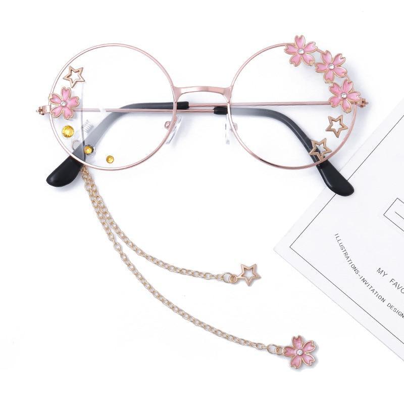 Cute Clear Optical Glasses Frame Women Round Frame Retro Eyeglasses  Decoration Eyewear Blue Light Blocking Glasses Women Thick Round Rim Frame Ladies Eyeglasses Stevvex
