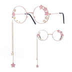 Cute Clear Optical Glasses Frame Women Round Frame Retro Eyeglasses  Decoration Eyewear Blue Light Blocking Glasses Women Thick Round Rim Frame Ladies Eyeglasses Stevvex