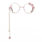 Cute Clear Optical Glasses Frame Women Round Frame Retro Eyeglasses  Decoration Eyewear Blue Light Blocking Glasses Women Thick Round Rim Frame Ladies Eyeglasses Stevvex